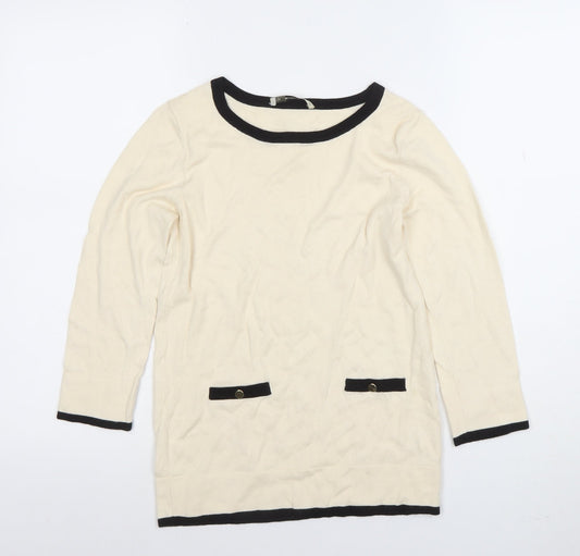 Womens UK Size XS Oasis Ivory Tunic Blouse