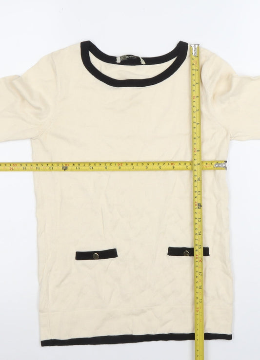 Womens UK Size XS Oasis Ivory Tunic Blouse