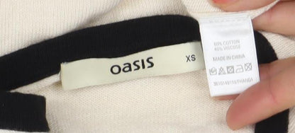 Womens UK Size XS Oasis Ivory Tunic Blouse