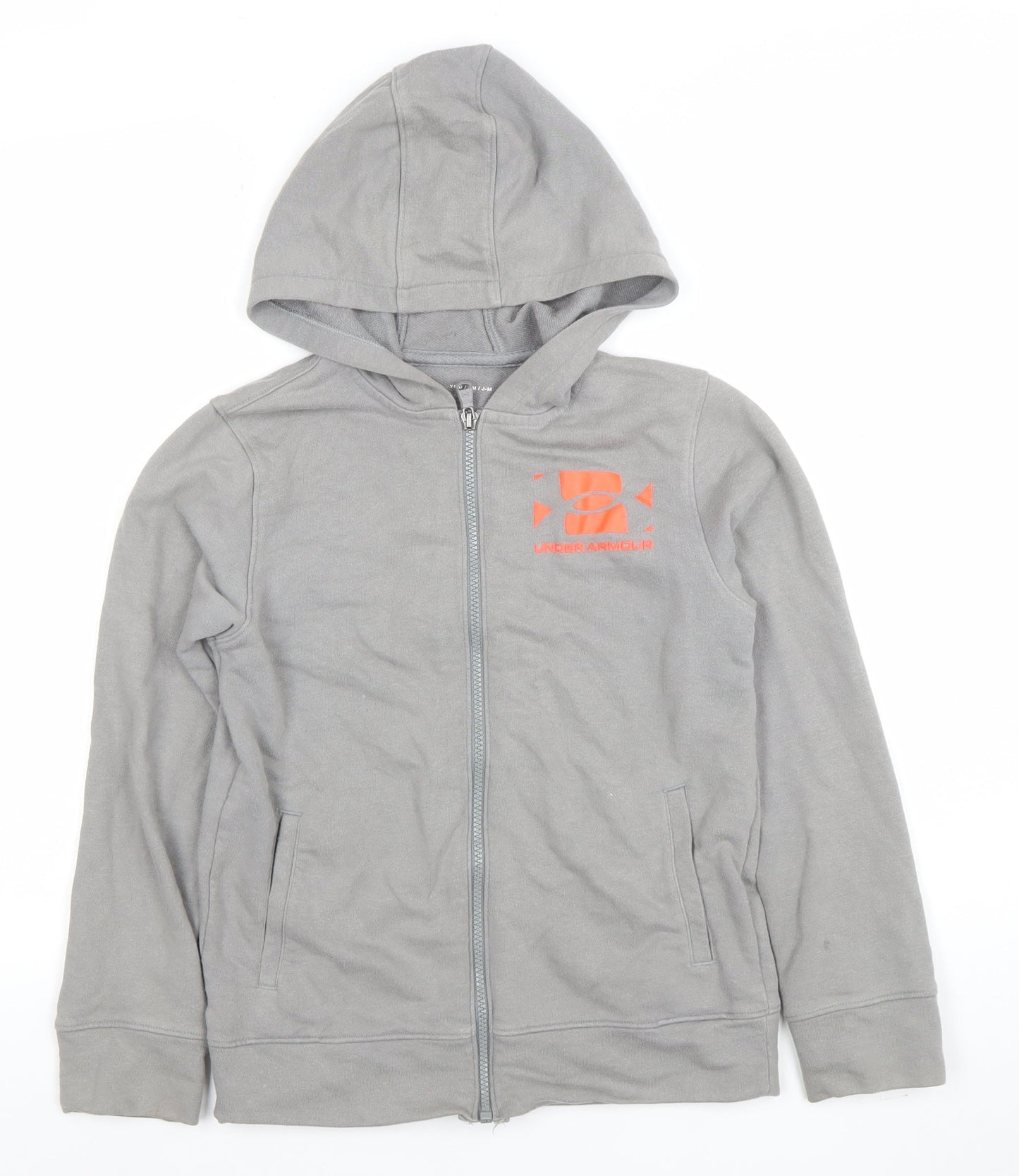 Boys UK Size M Under armour Grey Full Zip Hoodie