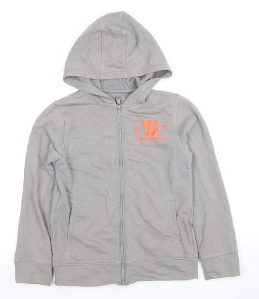 Boys UK Size M Under armour Grey Full Zip Hoodie