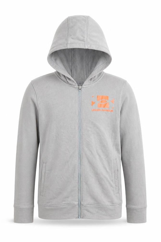 Boys UK Size M Under armour Grey Full Zip Hoodie