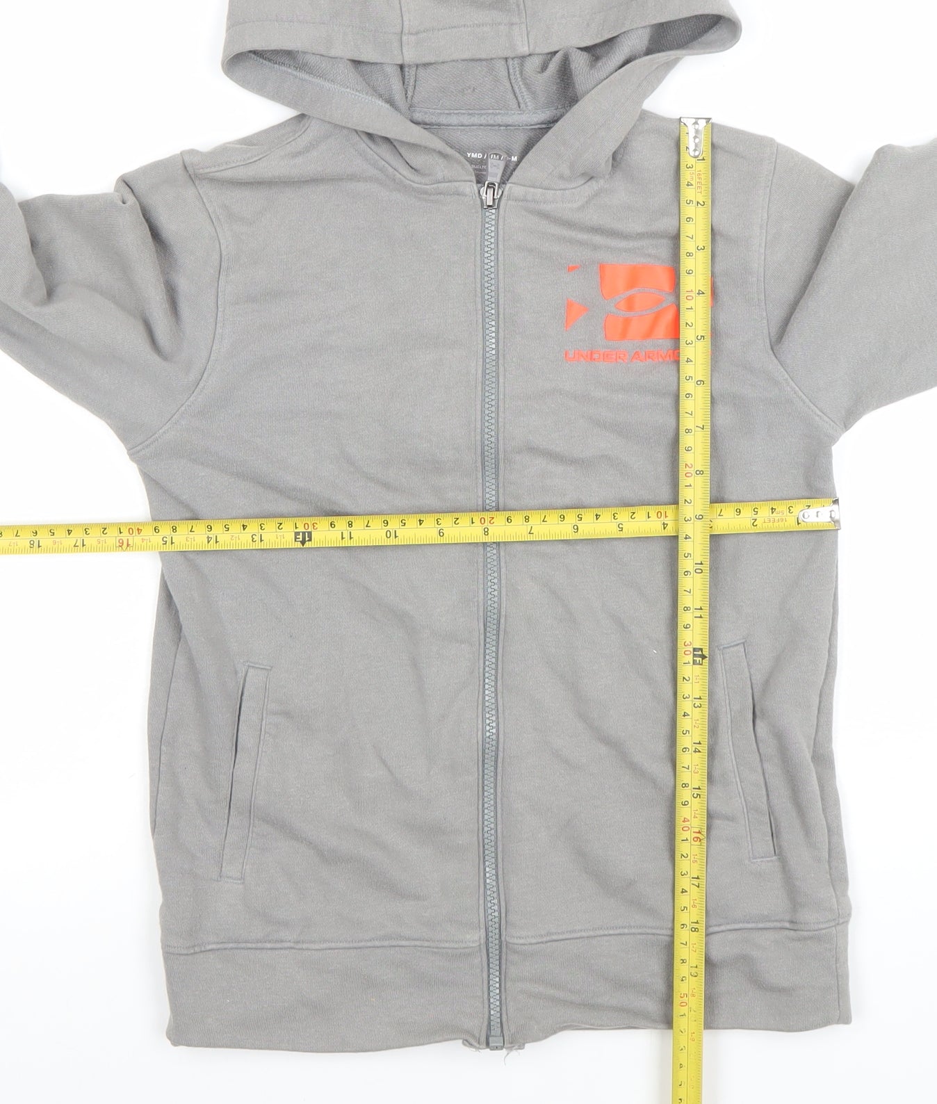 Boys UK Size M Under armour Grey Full Zip Hoodie
