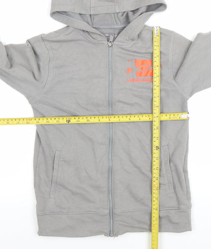 Boys UK Size M Under armour Grey Full Zip Hoodie