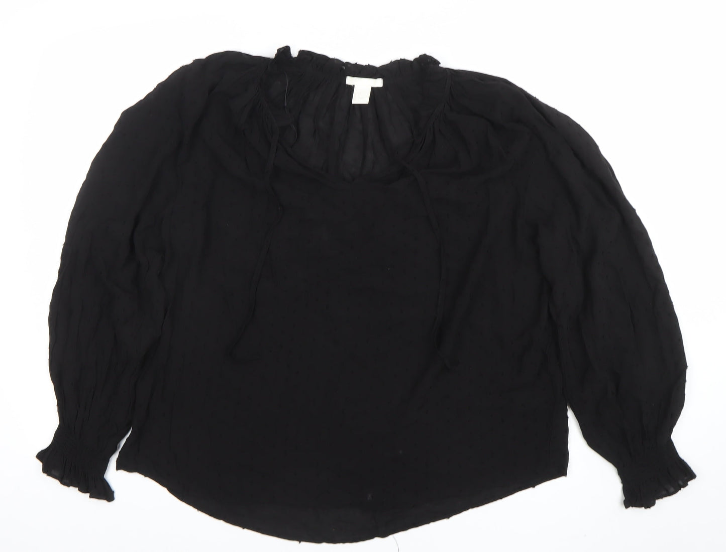 Womens UK Size 10 H&M Black Bohemian Blouse