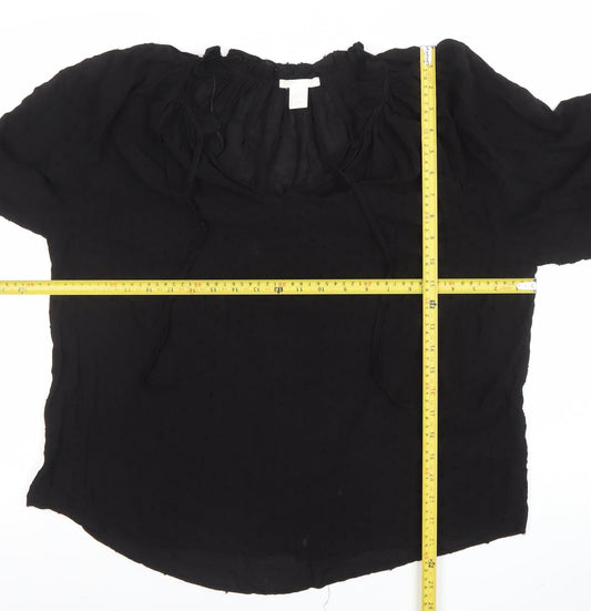 Womens UK Size 10 H&M Black Bohemian Blouse
