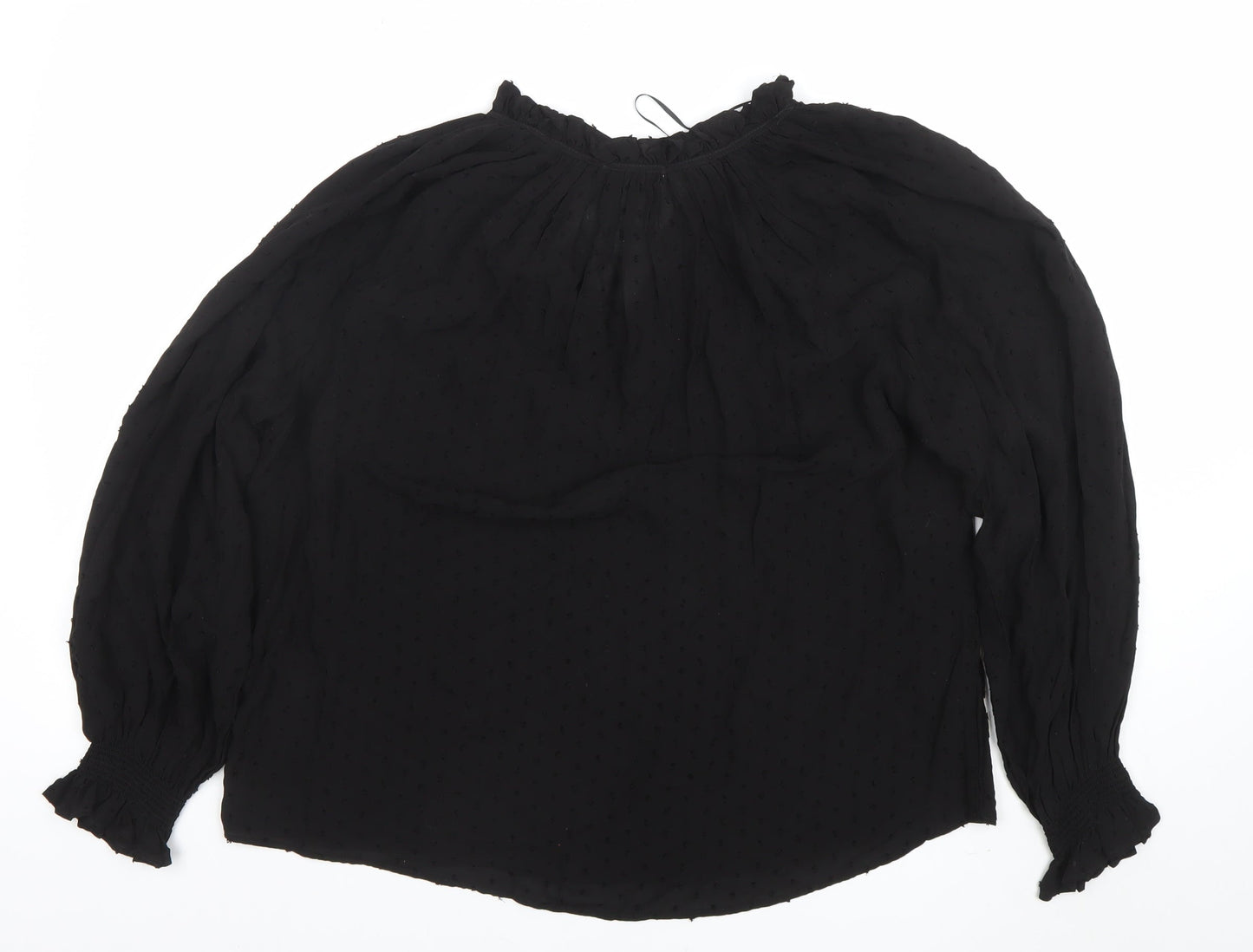 Womens UK Size 10 H&M Black Bohemian Blouse