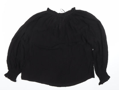 Womens UK Size 10 H&M Black Bohemian Blouse