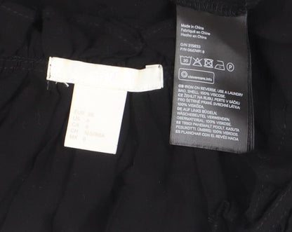 Womens UK Size 10 H&M Black Bohemian Blouse