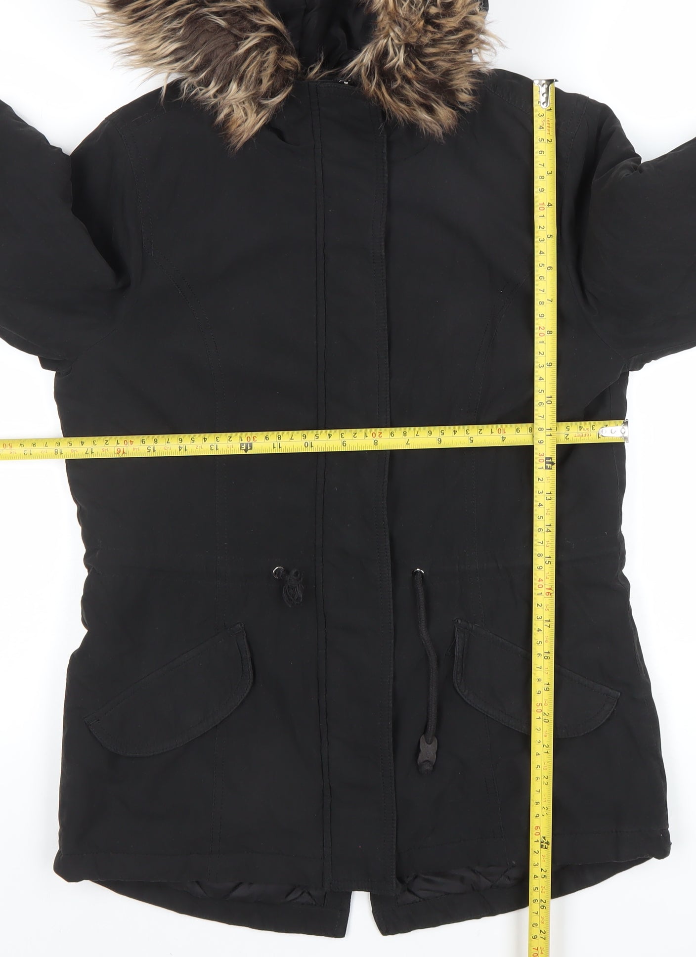 Womens UK Size S Only Black Parka Coat