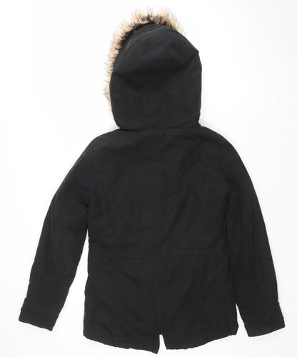 Womens UK Size S Only Black Parka Coat