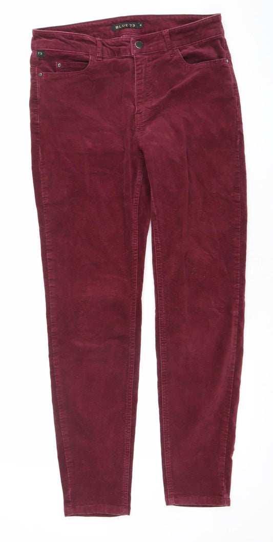 Womens UK Size 8 Blue 73 Slim Fit Skinny Red Jeans