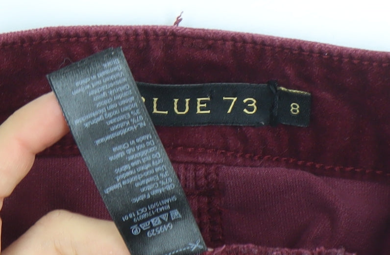 Womens UK Size 8 Blue 73 Slim Fit Skinny Red Jeans