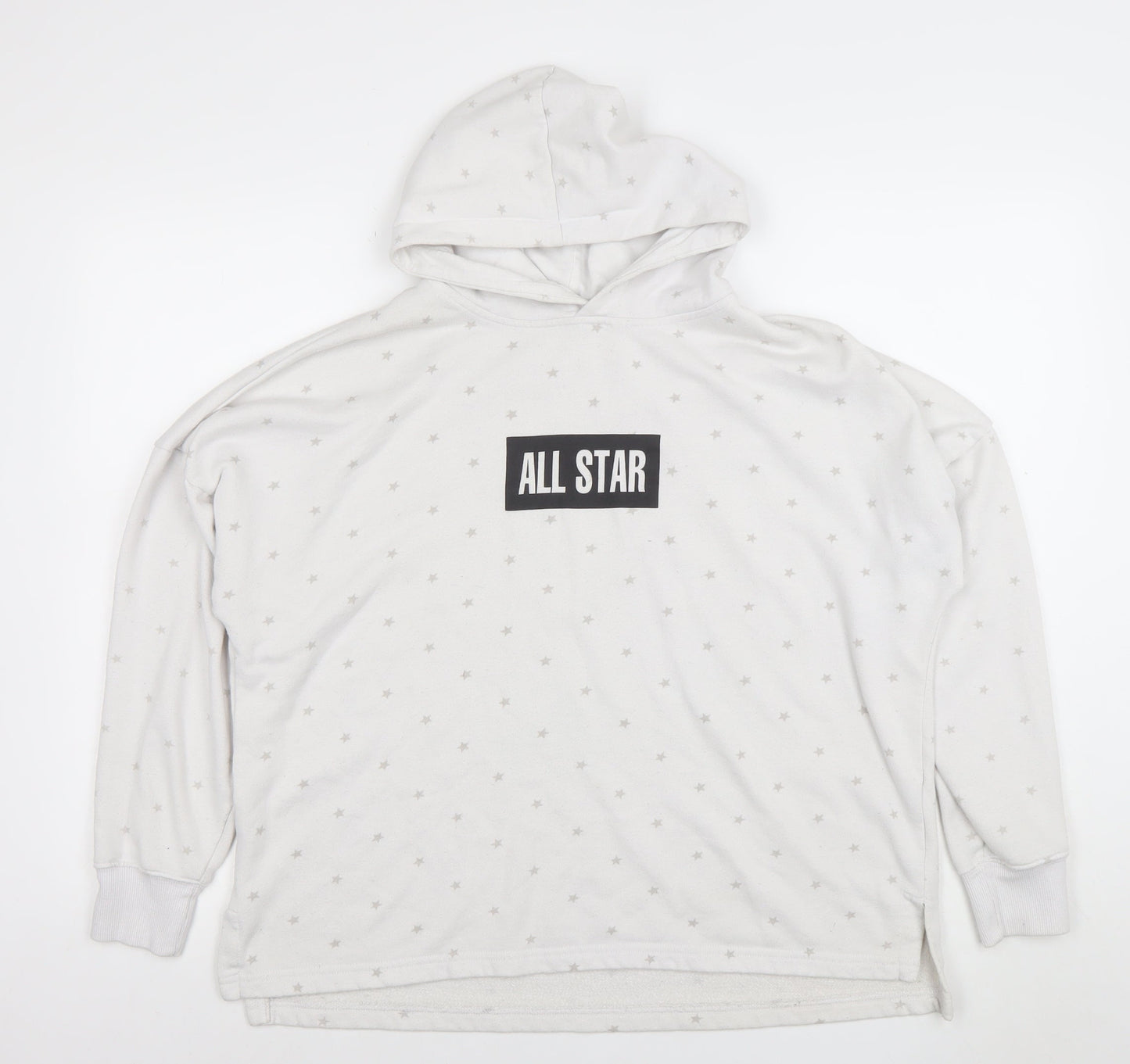 Womens UK Size L Converse White Pullover Hoodie