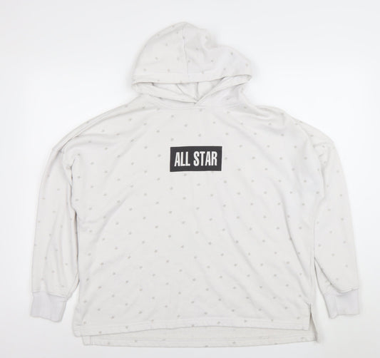 Womens UK Size L Converse White Pullover Hoodie