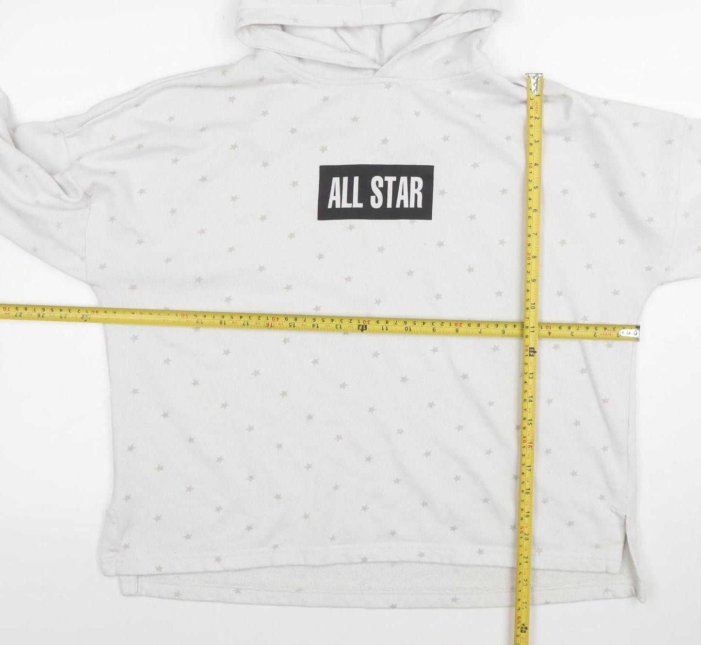 Womens UK Size L Converse White Pullover Hoodie