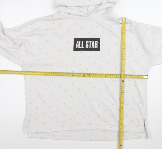 Womens UK Size L Converse White Pullover Hoodie