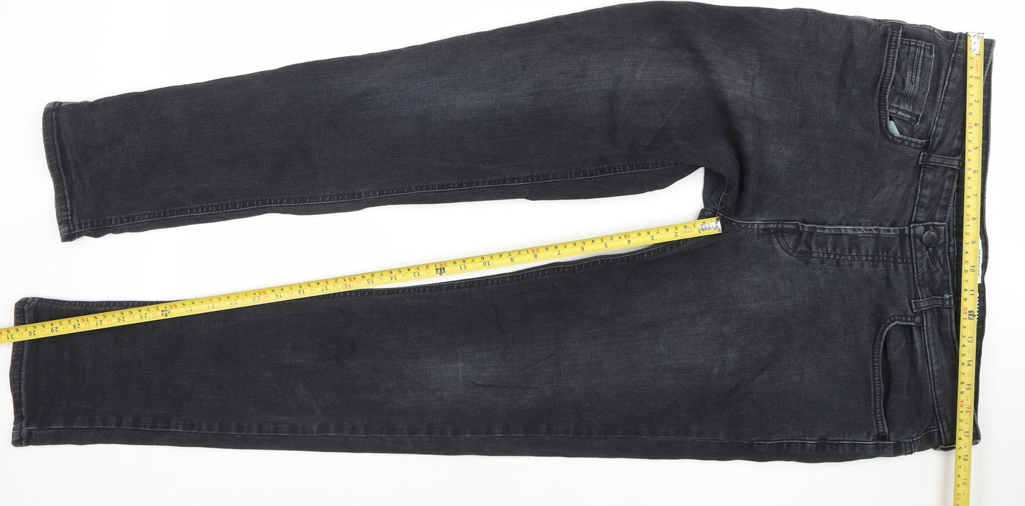 Mens UK Size L D.Co Certified Slim Fit Skinny Black Jeans