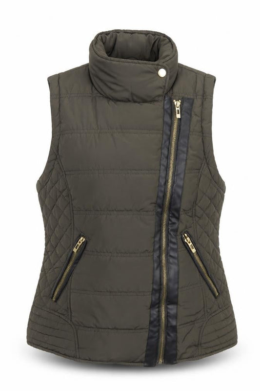 Womens UK Size 12 Denim Co Green Quilted Coat