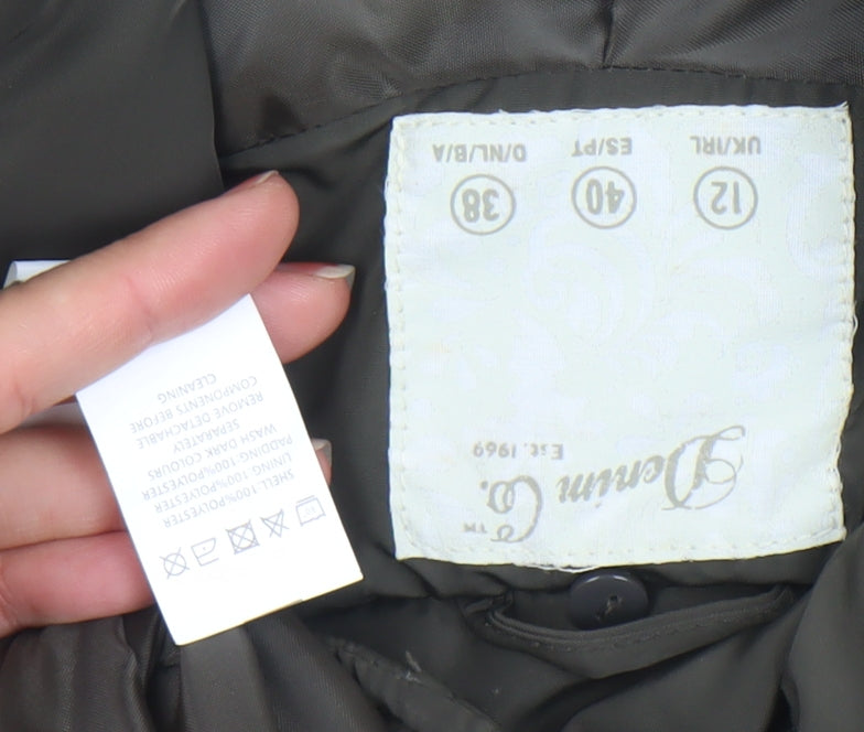 Womens UK Size 12 Denim Co Green Quilted Coat