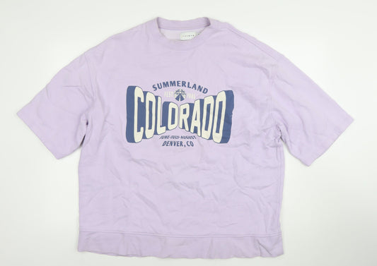 Topman Men's Purple Colorado Graphic Relaxed Fit T-Shirt Size M