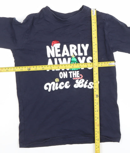 Boys UK Size 8-9 Years Dunnes Stores Blue Basic T-Shirt