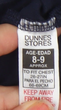 Boys UK Size 8-9 Years Dunnes Stores Blue Basic T-Shirt