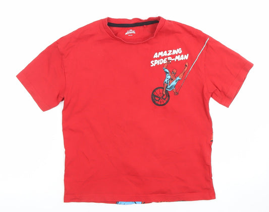 Boys UK Size 7-8 Years Marvel Red Basic T-Shirt