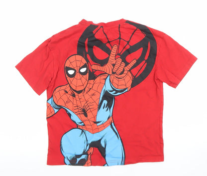 Boys UK Size 7-8 Years Marvel Red Basic T-Shirt