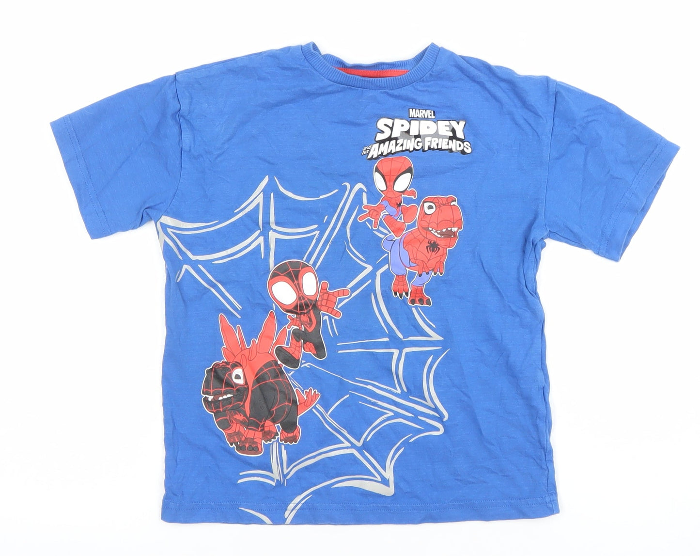 Boys UK Size 7 Years Marvel Blue Basic T-Shirt