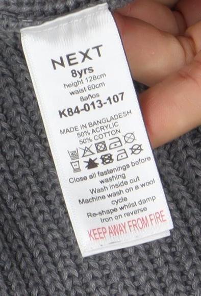 Boys UK Size 8 Years NEXT Grey Pullover Jumper