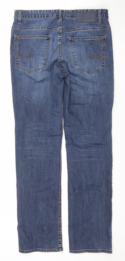 Mens UK Size M Calvin Klein Regular Fit Straight Blue Jeans