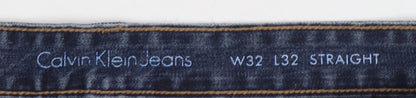 Mens UK Size M Calvin Klein Regular Fit Straight Blue Jeans