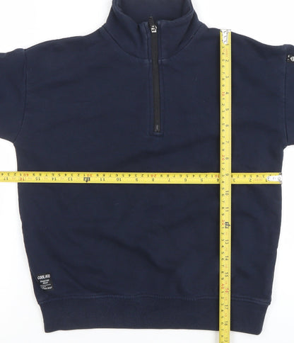 NEXT Boys Navy 6-7 Years 1/4 Zip Sweatshirt Cotton Blend Pullover