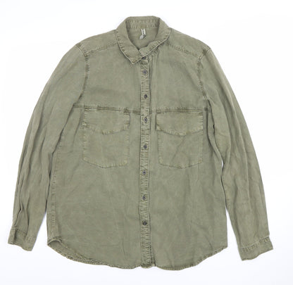 Womens UK Size M Sweatwater Plus Green Basic Button-Up