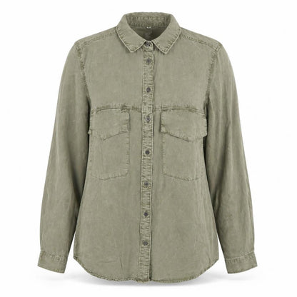 Womens UK Size M Sweatwater Plus Green Basic Button-Up