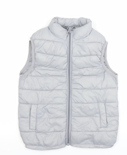 Dunnes Stores Boys Grey Quilted Nylon Zip Bodywarmer 6-7 Years