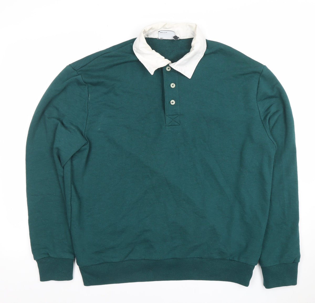 Mens UK Size M ASOS Green Henley Sweatshirt