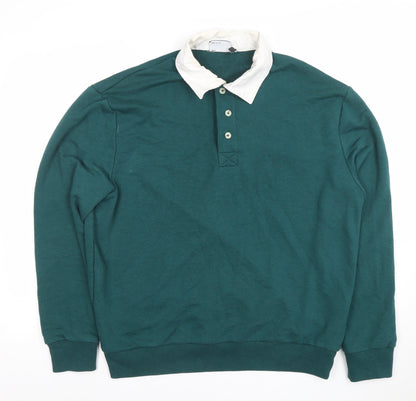 Mens UK Size M ASOS Green Henley Sweatshirt