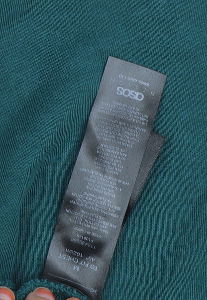 Mens UK Size M ASOS Green Henley Sweatshirt