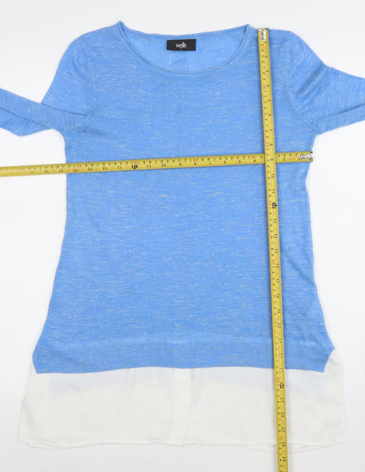Womens UK Size S Wallis Blue Pullover Jumper