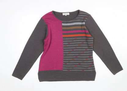 Womens UK Size 12 Tempo Reale Grey Pullover Jumper