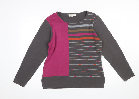 Womens UK Size 12 Tempo Reale Grey Pullover Jumper