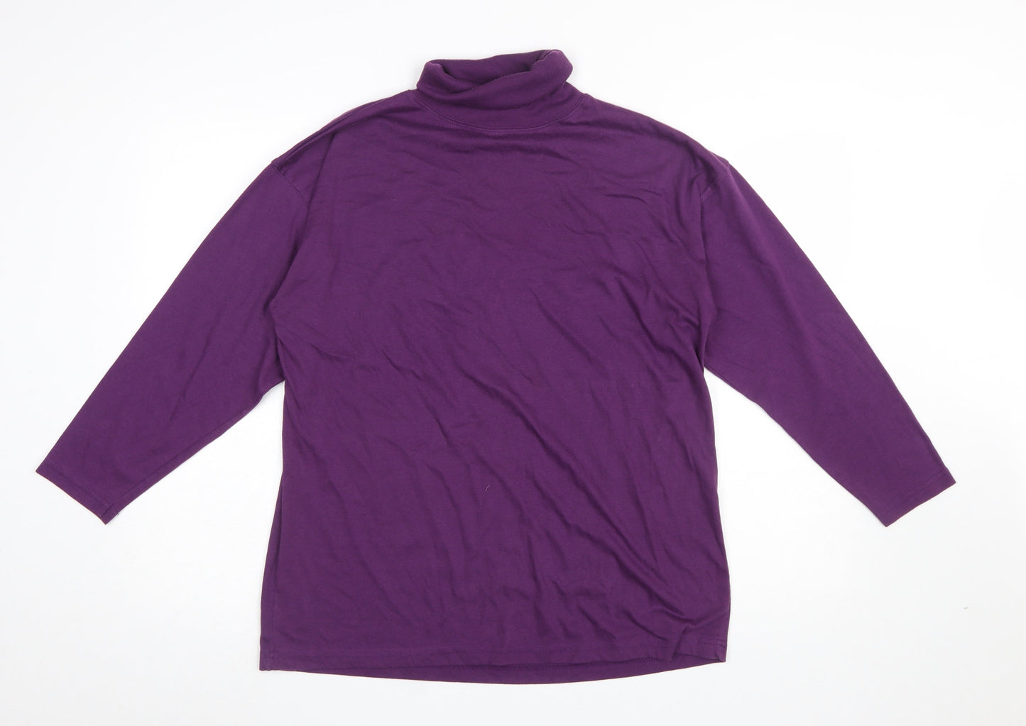 Womens UK Size L Nuggets Fashions Purple Basic T-Shirt