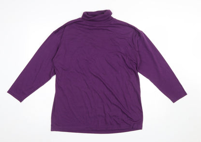 Womens UK Size L Nuggets Fashions Purple Basic T-Shirt