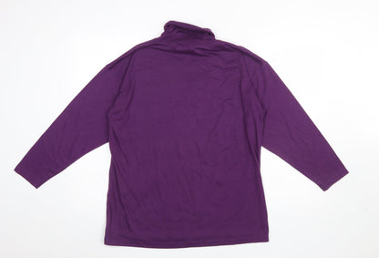 Womens UK Size L Nuggets Fashions Purple Basic T-Shirt