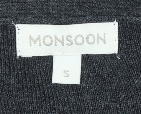 Womens UK Size S Monsoon Grey Cardigan Jumper