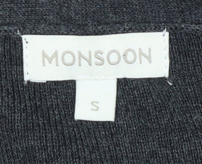 Womens UK Size S Monsoon Grey Cardigan Jumper