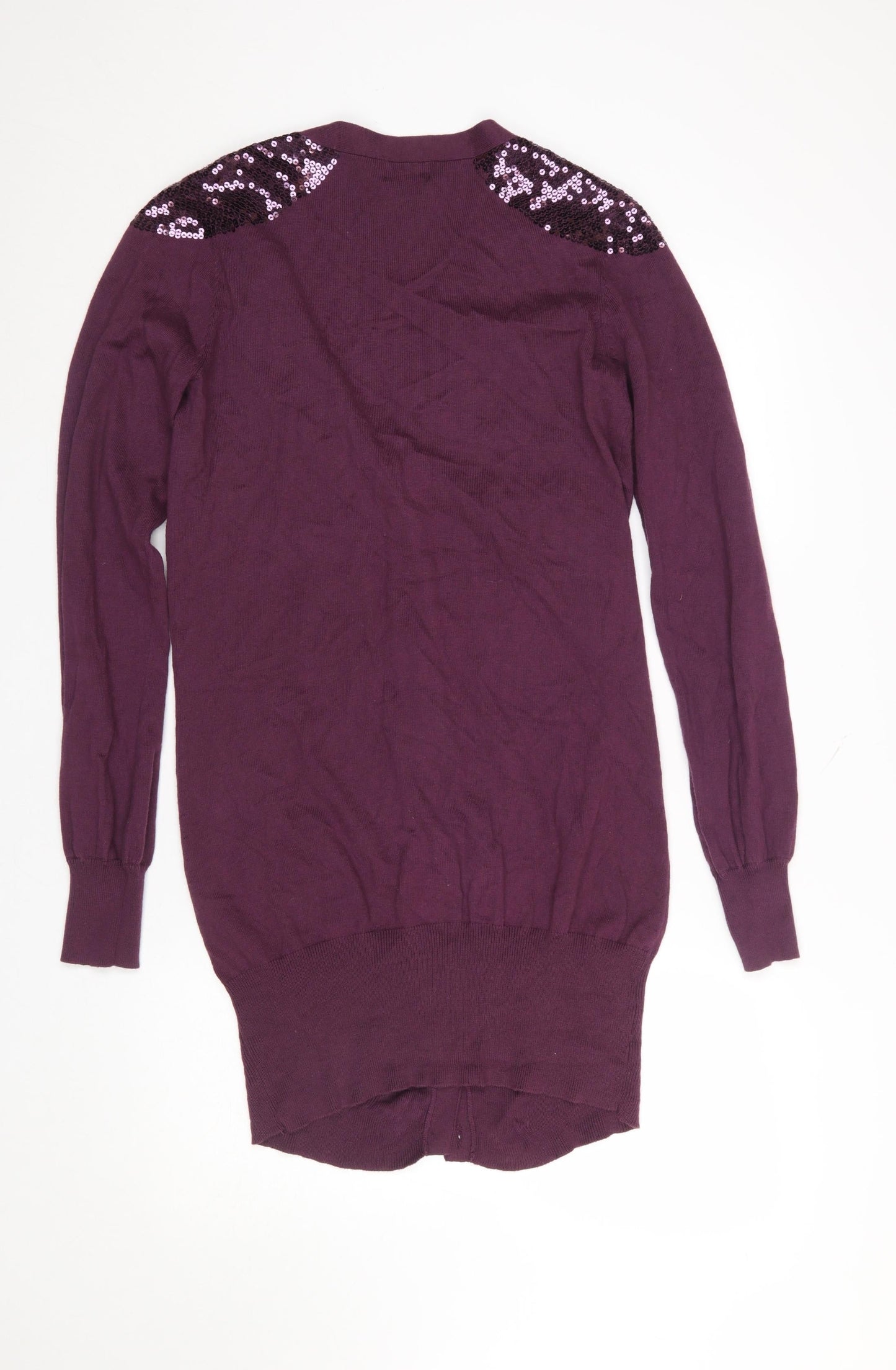 Womens UK Size S Long Tall Sally Purple Cardigan Jumper