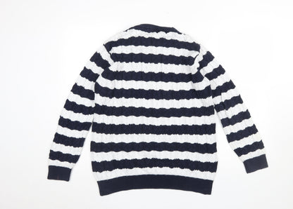 Womens UK Size M Cotton Traders Blue Pullover Jumper